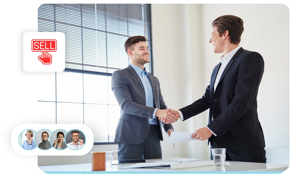 Two professionals shaking hands — How to Sell Your Answering Service