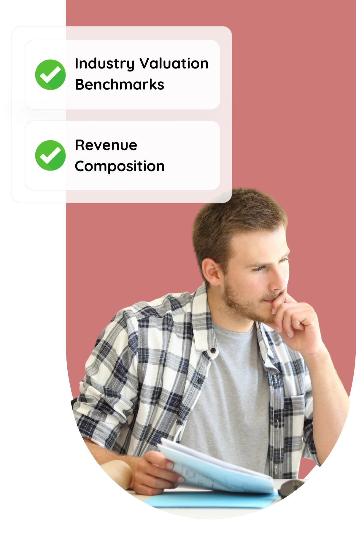 Man reviewing business valuation — structuring the sale